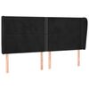 vidaXL Kopfteil mit Ohren Schwarz 203x23x118/128 cm Samt