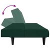 vidaXL Schlafsofa 2-Sitzer mit Fu&szlig;hocker Dunkelgr&uuml;n Samt