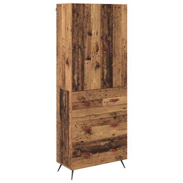 vidaXL Highboard Wandmontiert Altholz 69,5 x 34 x 180 cm Holzwerkstoff