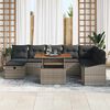 vidaXL Garten-Sofa-Set 9 pcs Grau Poly-Rattan