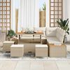 vidaXL Gartensofa-set 9 pcs Beige Poly-Rattan