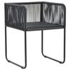 vidaXL 7-tlg. Garten-Essgruppe PVC Rattan Schwarz