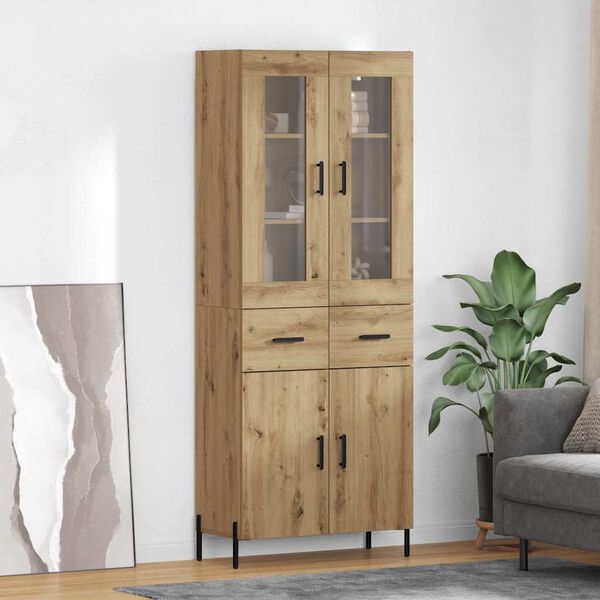 vidaXL Highboard Artisan-Eiche 69,5 x 34 x 180 cm Holzwerkstoff