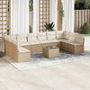 vidaXL 11-tlg. Garten-Sofagarnitur mit Kissen Beige Poly Rattan