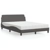 vidaXL Bett mit Matratze "Dover" Grau 140x200 cm Kunstleder