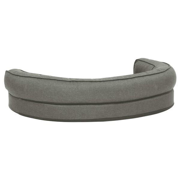 vidaXL Hundematratze Ergonomisch 90x64cm Leinenoptik Fleece Grau