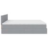 vidaXL Ottoman-Bett mit Matratzen & LEDs Hellgrau 200x200 cm Stoff
