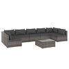 vidaXL 8-tlg. Garten-Lounge-Set mit Kissen Poly Rattan Grau