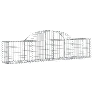 vidaXL Gabione mit Hochbogen 200x30x40/60 cm Verzinktes Eisen