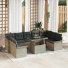vidaXL Sofa Set mit Kissen 10 pcs Hellgrau Poly-Rattan