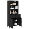 vidaXL Highboard Schwarz Eichen-Optik 69,5 x 34 x 180 cm Holzwerkstoff