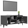 vidaXL TV-Schrank mit Metallbeinen Hochglanz-Grau 103,5x35x50 cm