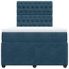 vidaXL Boxspringbett mit Matratze Blau 120x190 cm Samt