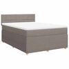 vidaXL Boxspringbett mit Matratze Taupe 140x200 cm Stoff