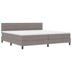 vidaXL Boxspringbett mit Matratze mit LED Taupe 200 x 200 cm Stoff