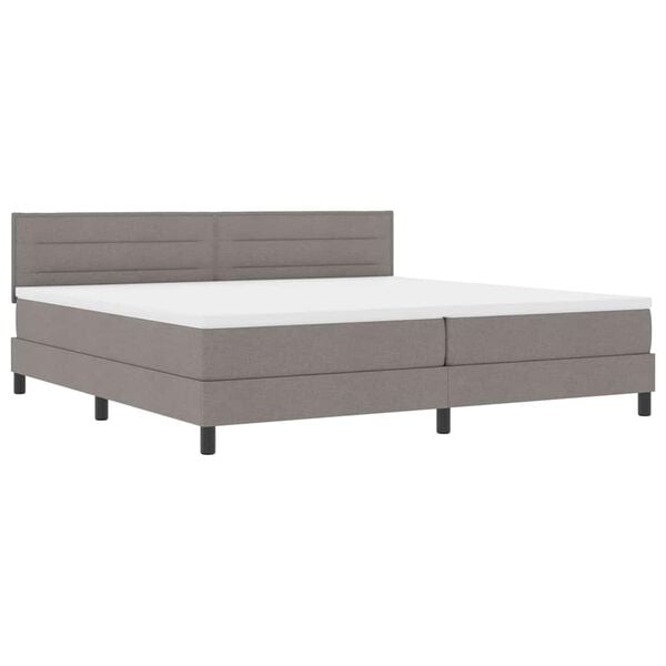 vidaXL Boxspringbett mit Matratze mit LED Taupe 200 x 200 cm Stoff