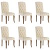 vidaXL Esszimmerst&uuml;hle 6 Stk. Beige Leinen-Optik Stoff