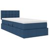 vidaXL Bett mit Stauraum und LED mit Matratze Blau 90 x 190 cm Stoff