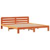 vidaXL Massivholzbett mit Regal ohne Matratze Wachsbraun 200x200 cm