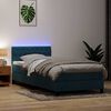 vidaXL Boxspringbett mit Matratze & LED Dunkelblau 90x210 cm Samt