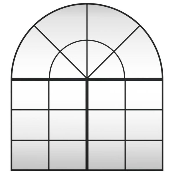 vidaXL Wandspiegel Schwarz 100x110 cm Gew&ouml;lbt Eisen