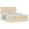 vidaXL Ottoman-Bett mit Matratzen Creme 180x200 cm Stoff