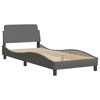 vidaXL Bett mit Matratze "Dover" Dunkelgrau 80x200 cm Stoff