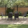 vidaXL Garten Essgruppe 7 pcs Schwarz Stahl