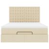 vidaXL Ottoman-Bett mit Matratze Creme 140x190 cm Stoff