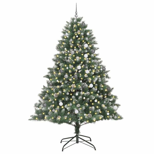 vidaXL K&uuml;nstlicher Weihnachtsbaum mit 300 LEDs mit St&auml;nder Gr&uuml;n 240 cm