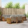vidaXL Outdoor-Sofagarnitur mit Kissen 7 pcs Nat&uuml;rlich und Hellgrau