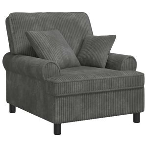 vidaXL XL-Sessel mit Kissen Hellgrau 1,5 Linien Stoff
