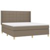 vidaXL Boxspringbett mit Matratze & LED Taupe 160x200 cm Stoff