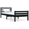 vidaXL Massivholzbett Schwarz 90x190 cm