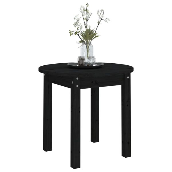 vidaXL Couchtisch Schwarz &Oslash; 45x40 cm Massivholz Kiefer