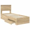 vidaXL Bettrahmen Sonoma Eiche und Silber 75 x 190 cm Holzwerkstoff