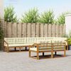 vidaXL Outdoor-Sofagarnitur mit Kissen 8 pcs Natur und Creme