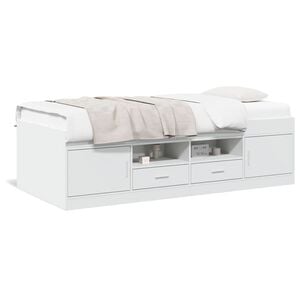 vidaXL Tagesbett mit Schubladen ohne Matratze Wei&szlig; 90x200 cm