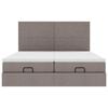 vidaXL Ottoman-Bett mit Matratzen Taupe 200x200 cm Stoff