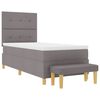 vidaXL Boxspringbett mit Matratze mit Kopfteil Taupe 90 x 190 cm Stoff