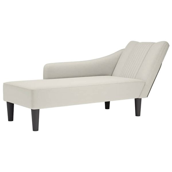 vidaXL Chaiselongue mit Rechter Armlehne Creme Samt