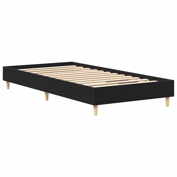 vidaXL Bettgestell Schwarze Eiche 90 x 190 cm Holzwerkstoff