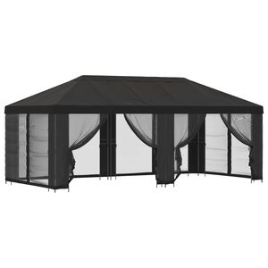 vidaXL Pavillon mit Seitenw&auml;nden 6 x 3 m Anthrazit Polyester und Stahl