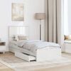 vidaXL Aufbewahrungsbett mit Kopfteil Wei&szlig; 75 x 190 cm Holzwerkstoff