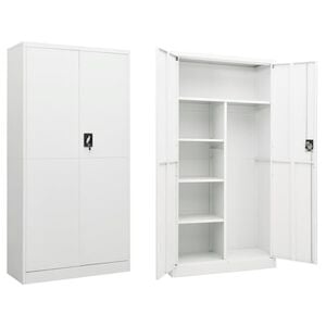 vidaXL Schlie&szlig;fachschrank Wei&szlig; 90x40x180 cm Stahl