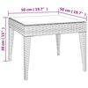 vidaXL Beistelltisch Braun 50x50x38 cm Poly Rattan und Hartglas