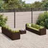 vidaXL 9-tlg. Garten-Lounge-Set mit Kissen Braun Poly Rattan