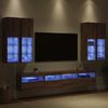 vidaXL TV-Wandschrank-Set mit LED-Lichtern mit LED 7 pcs Artisan-Eiche