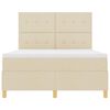 vidaXL Boxspringbett mit Matratze Creme 140 x 200 cm Stoff