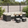 vidaXL Gartensofa-set 10 pcs Schwarz Poly-Rattan